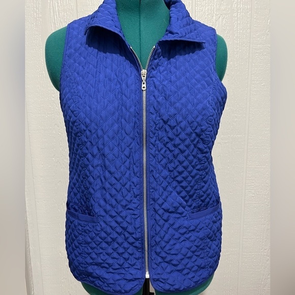 Chico's Jackets & Blazers - EUC CHICO'S size 1 medium/8 blue puffer vest lightweight